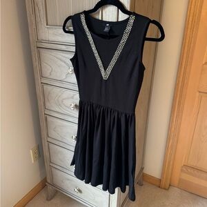 H&M Black Mini Dress with Beading